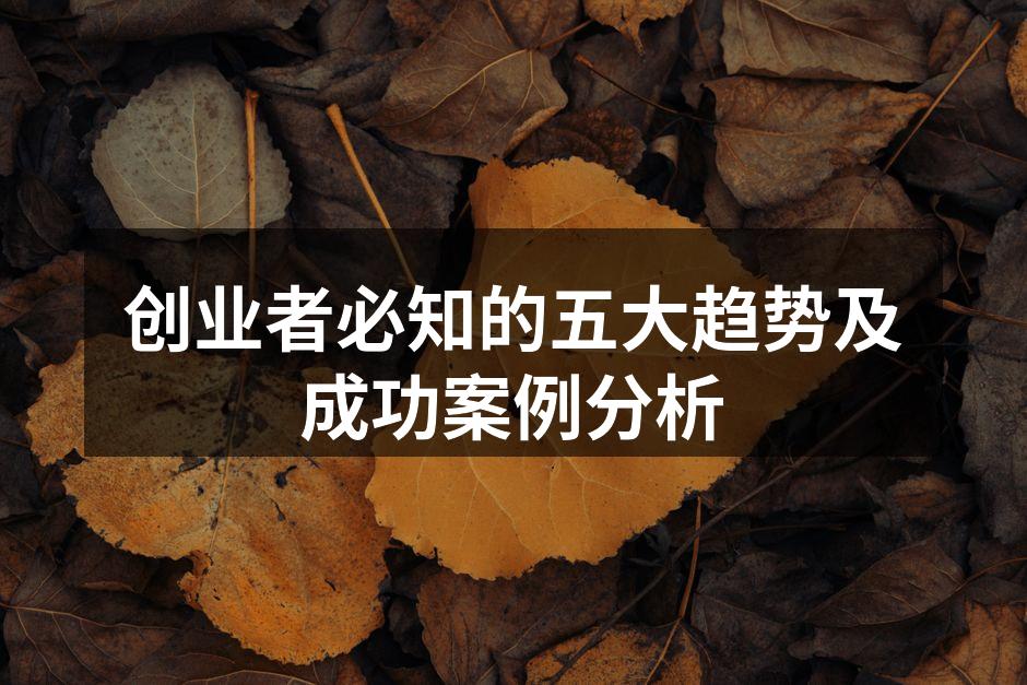 创业者必知的五大趋势及成功案例分析